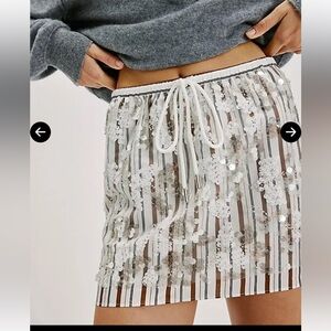 Dazzling White Sequin Mini Skirt
